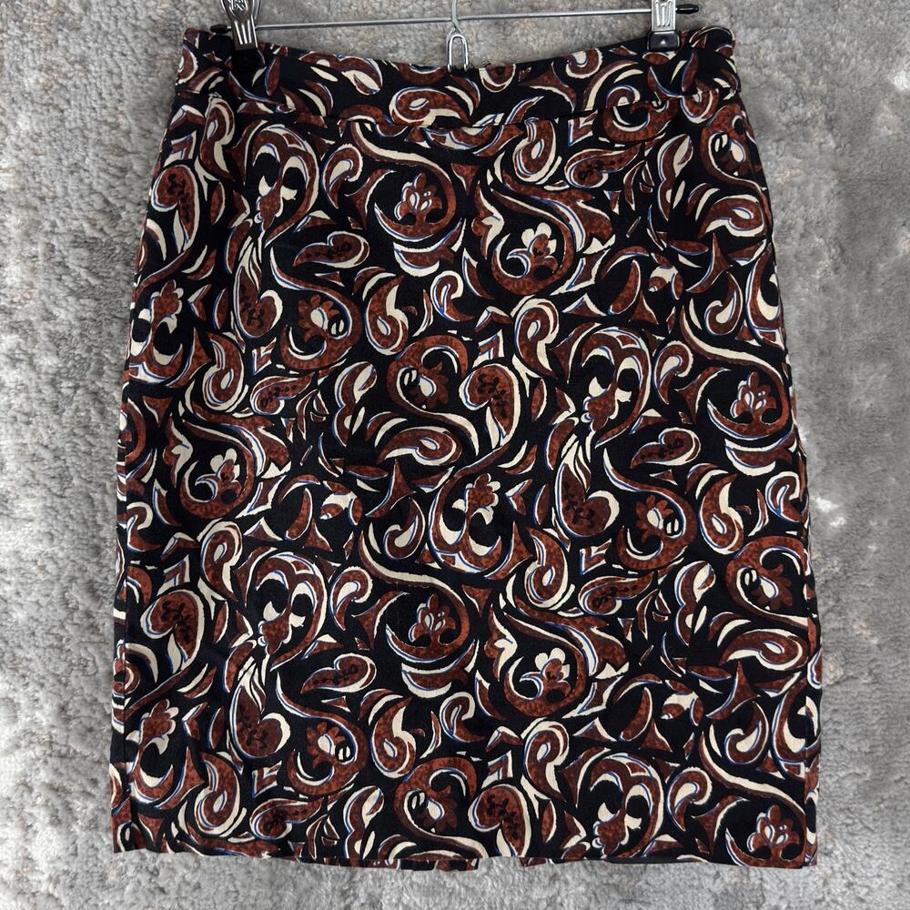 Van Heusen Size 6 Abstract Knee Length A Line Skirt Lined Casual Zip